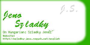 jeno szladky business card